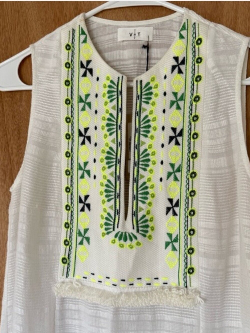 NWT VMT Los Angeles White Embroidered Resort Maxi Cover-Up Dress Size S / M - Picture 7 of 8